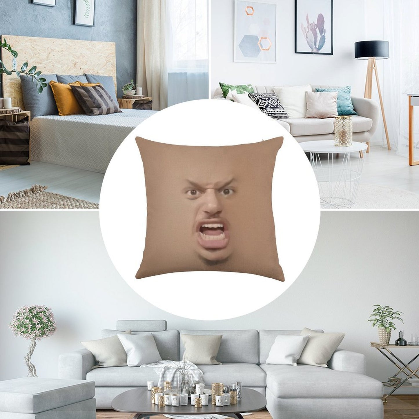 Eric Andre Yelling Linen Throw Pillow Cover