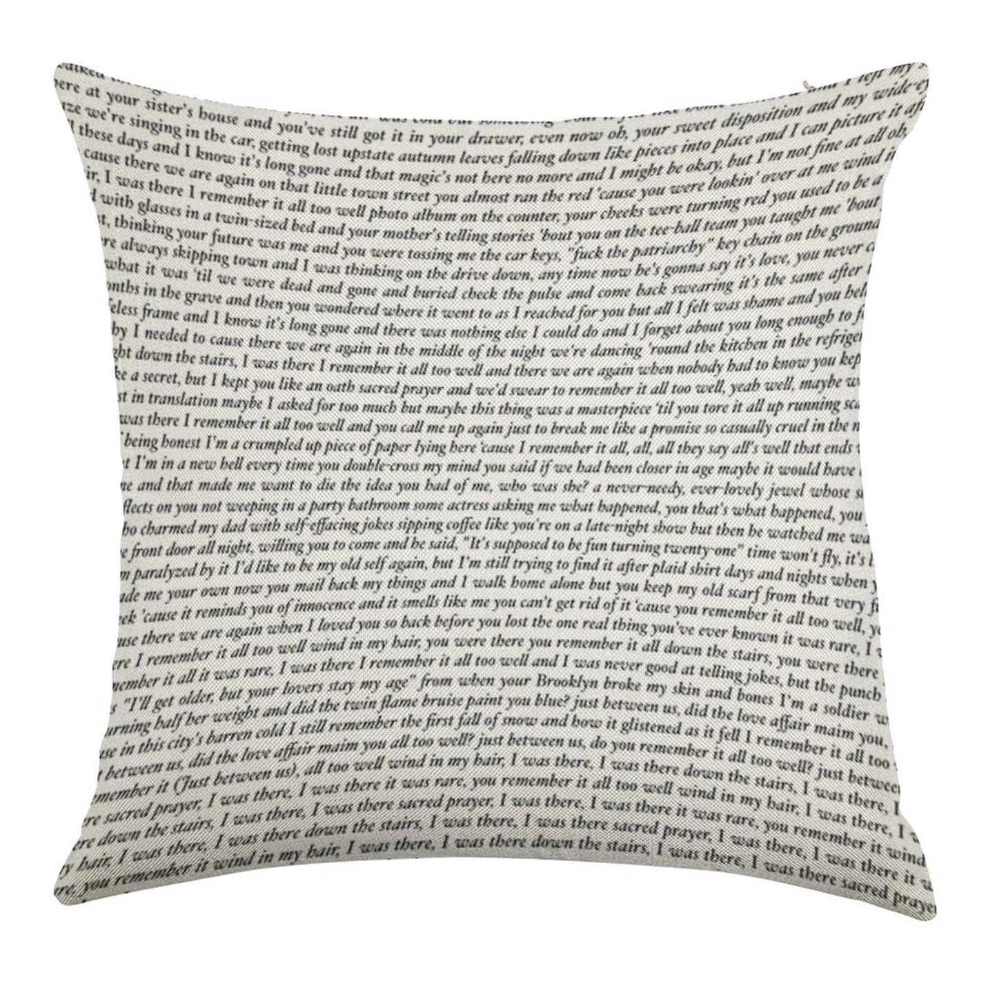All Too Well 10 Minute Version Lyrics Linen Throw Pillow Cover