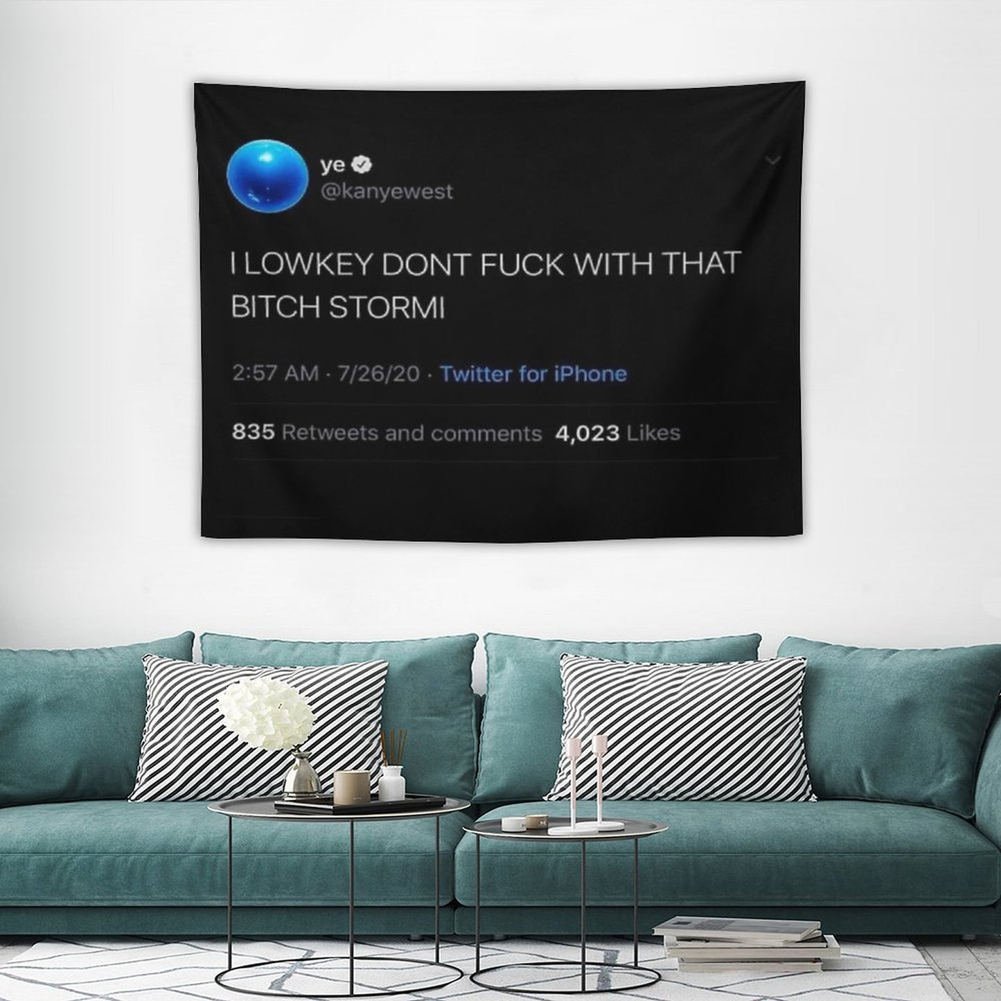 I Low Key Don’t F with That B Stormi Tweet Tapestry