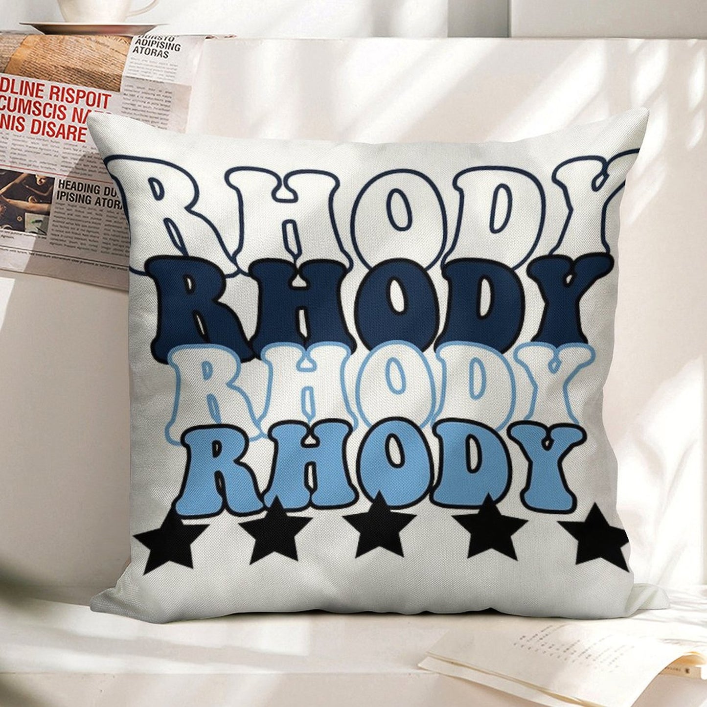 University of Rhode Island Pride Linen Throw Pillow Cover