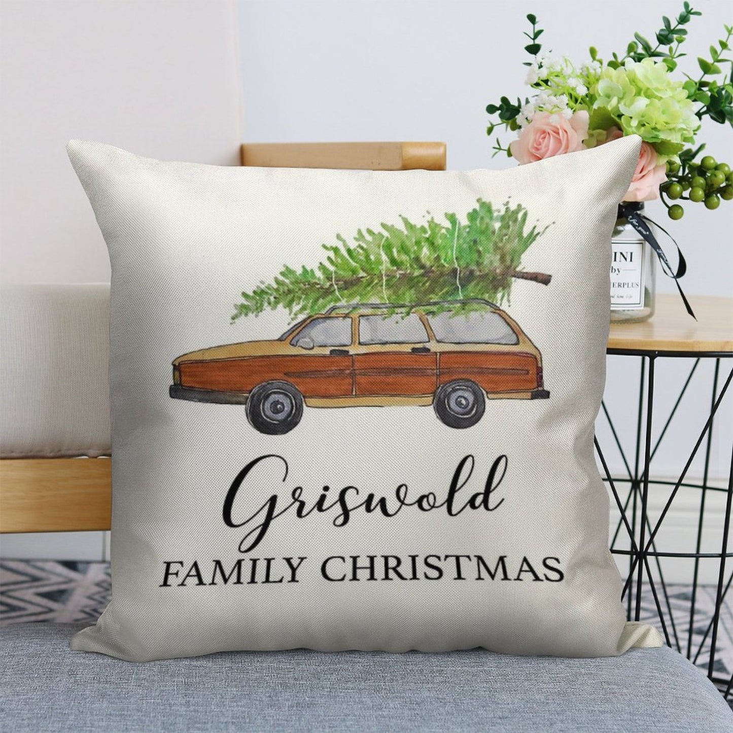 Christmas Vacation Griswold Family Christmas Linen Throw Pillow Cover