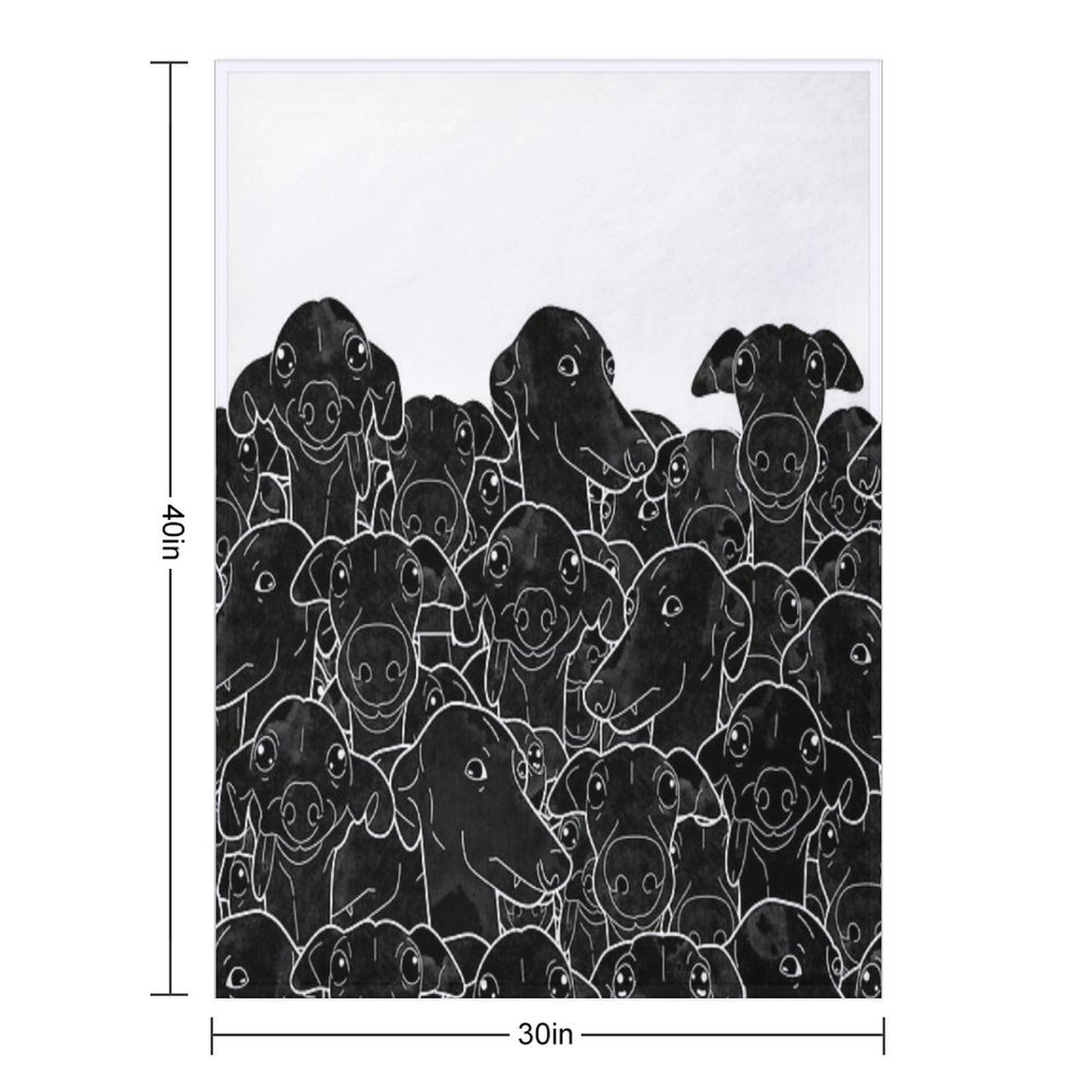 Greyhounds Black And White Pattern Throw Blanket