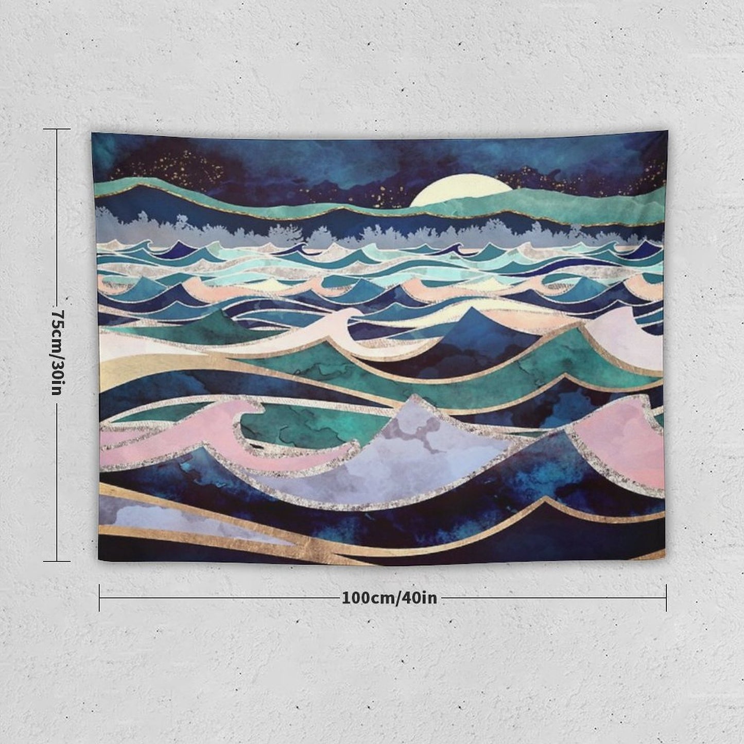Moonlit Ocean Tapestry