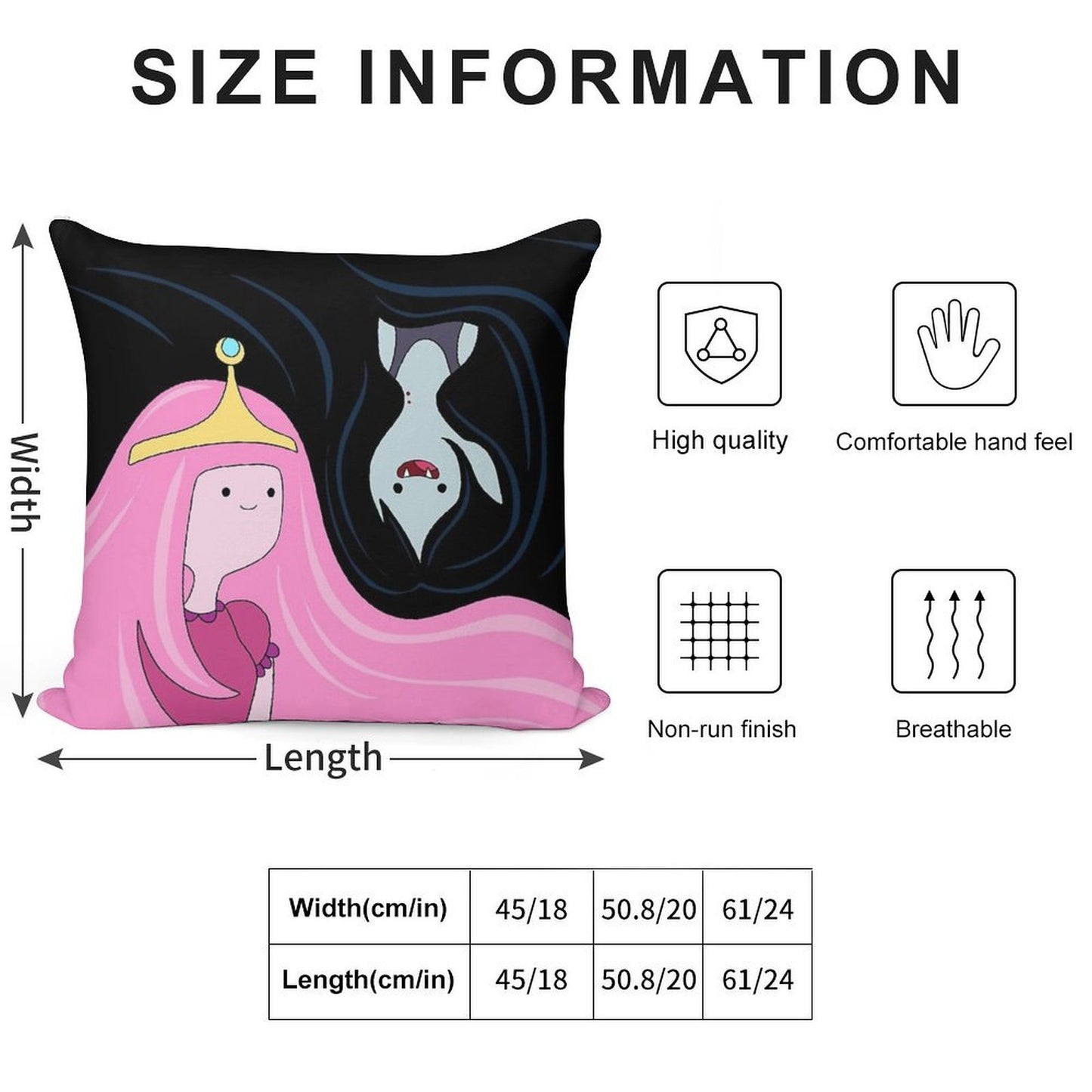Princess Bubblegum And Marceline Soft Anti-Pilling Throw Pillow