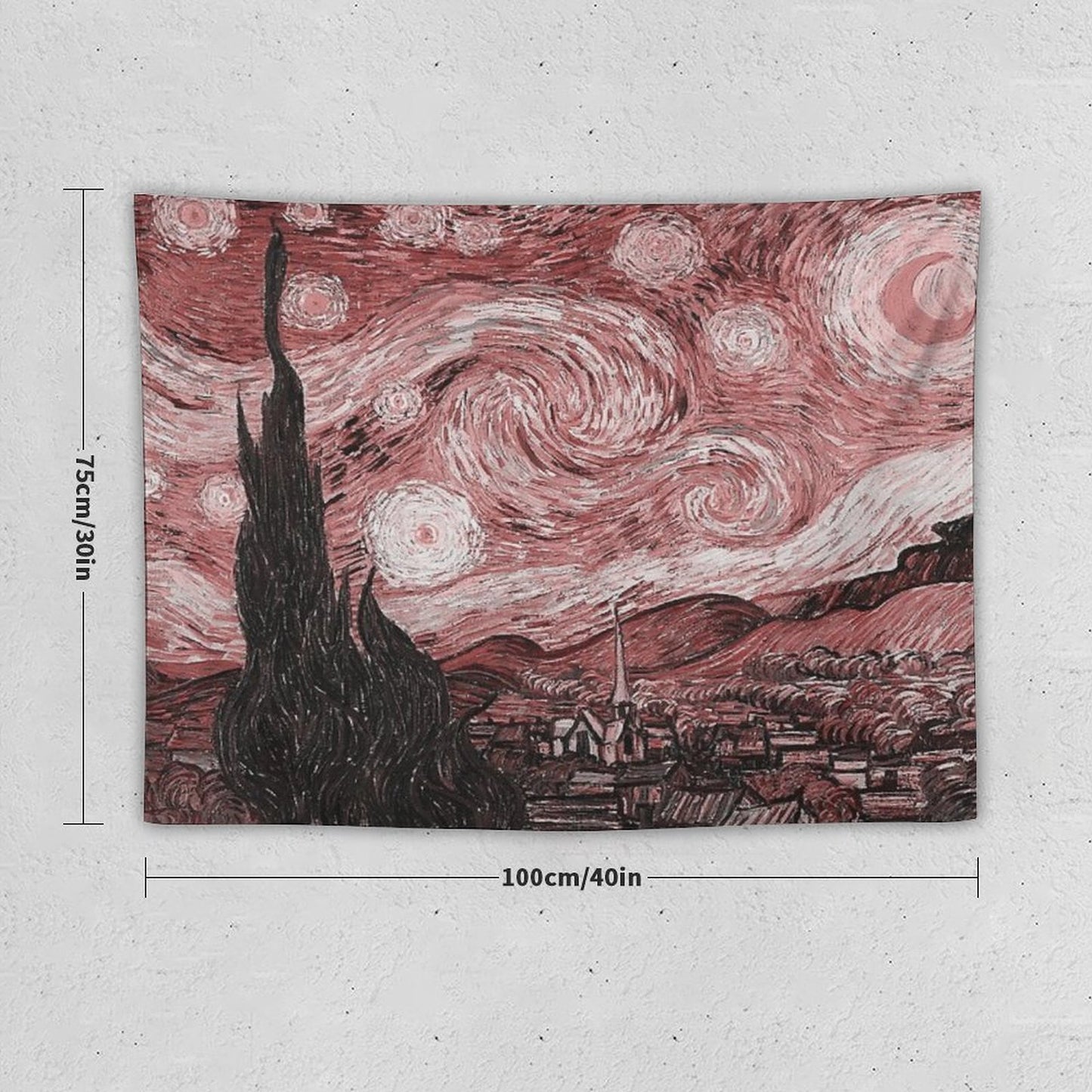 Pink Starry Night Tapestry
