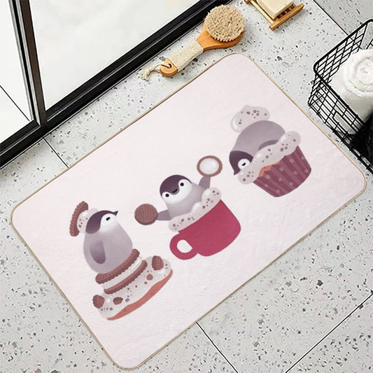 Cookie Cream And Penguin Bath Mat