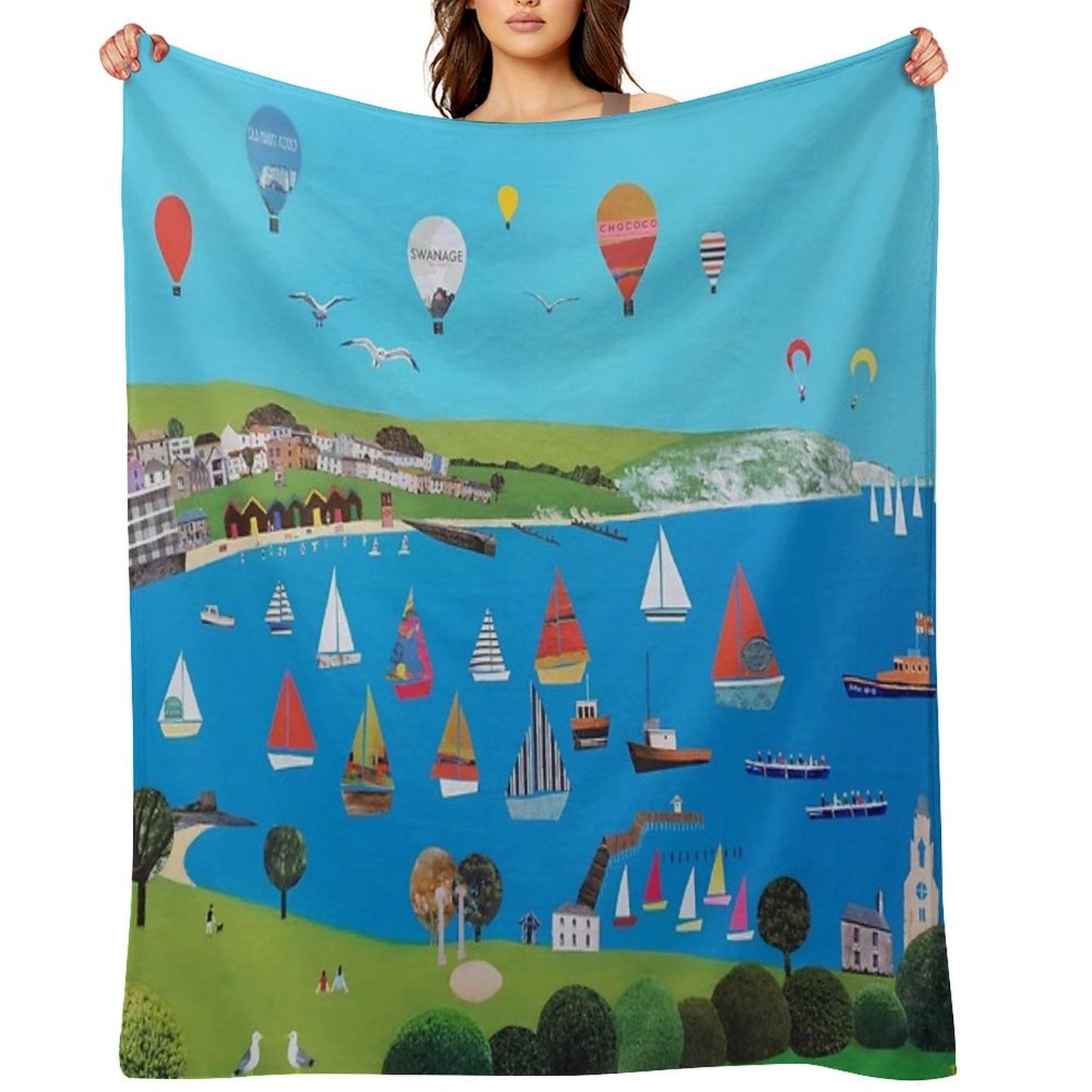 Swanage, Dorset Throw Blanket