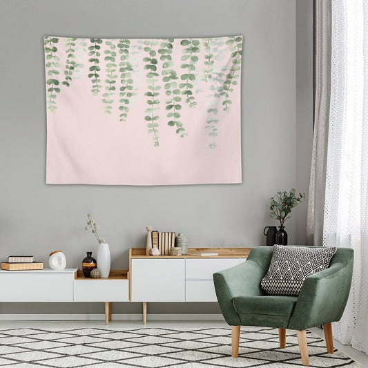 Eucalyptus Watercolor Pink Tapestry