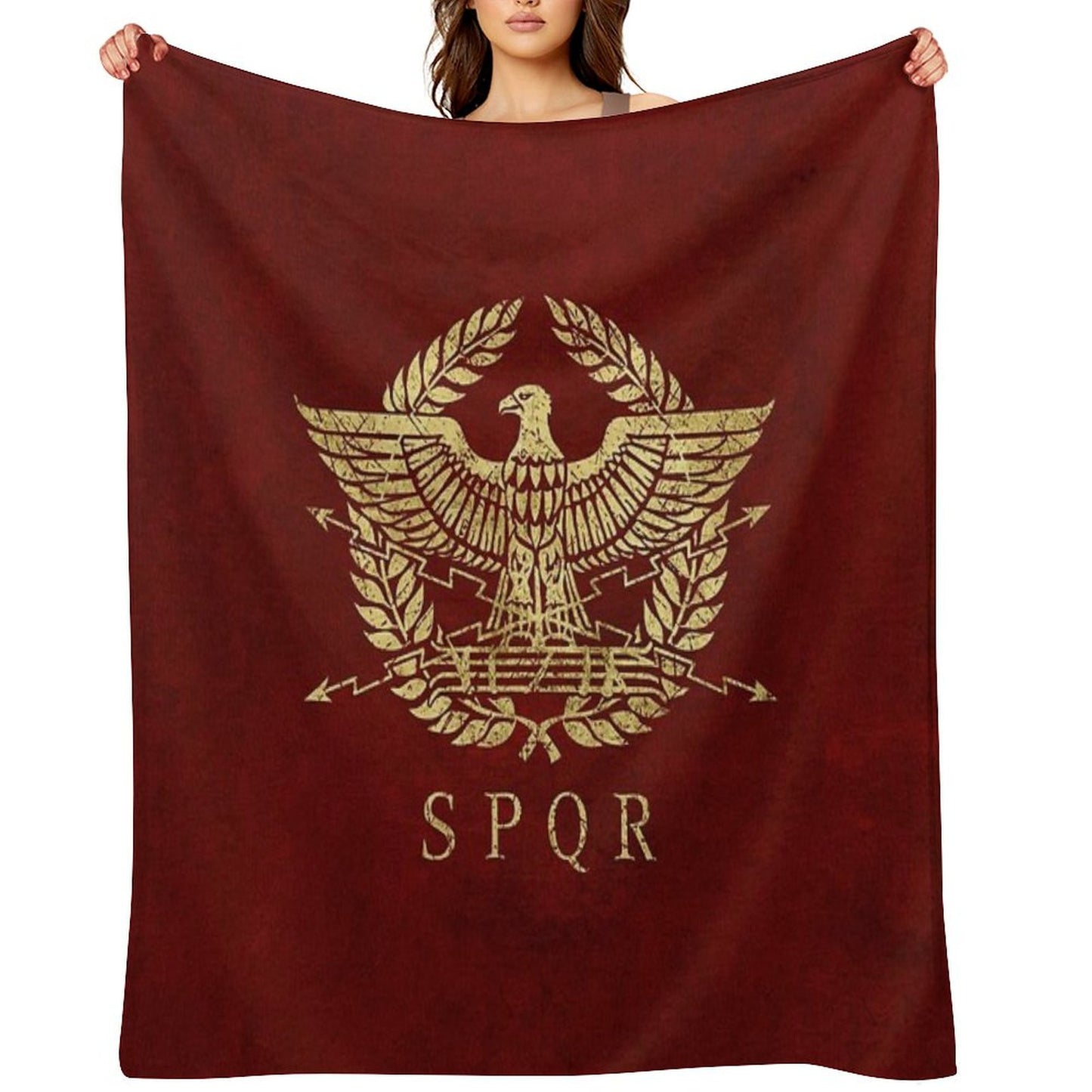 Roman Empire Emblem - Vintage Gold Throw Blanket