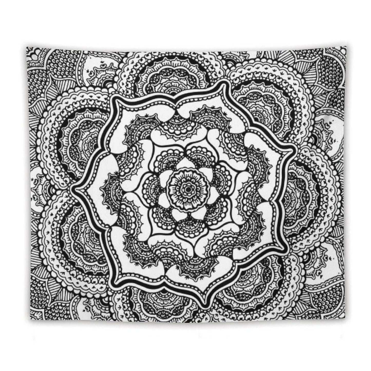 Spring Lotus Abstract Black And White Tapestry