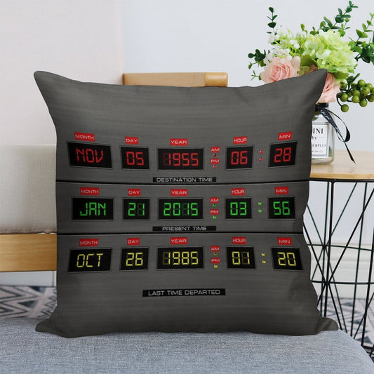 Back To The Future Linen Throw Pillow Cover