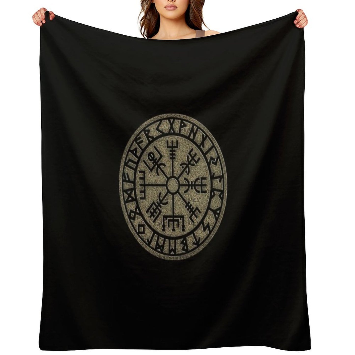 Vegvisir, Viking Compass, Norse, Symbol, Protection, Nordic, Vikings Throw Blanket