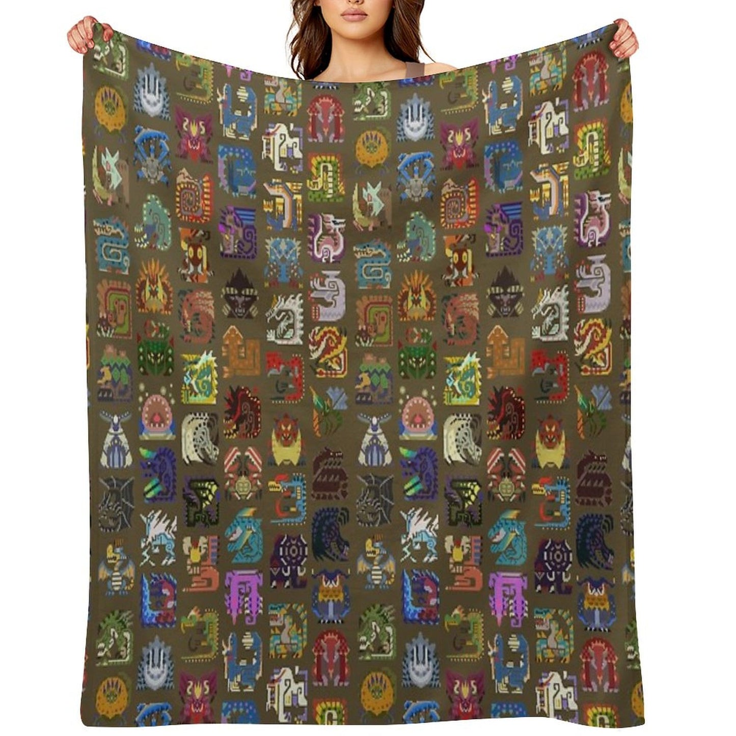 Large Monsters! Throw Blanket
