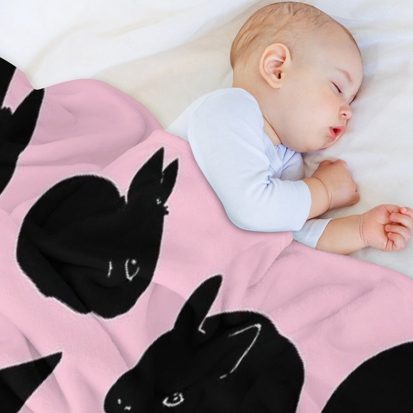 Black Bunny Collection Throw Blanket