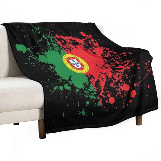 Portugal Souvenir Landmark, Portugal Flag Travel Throw Blanket