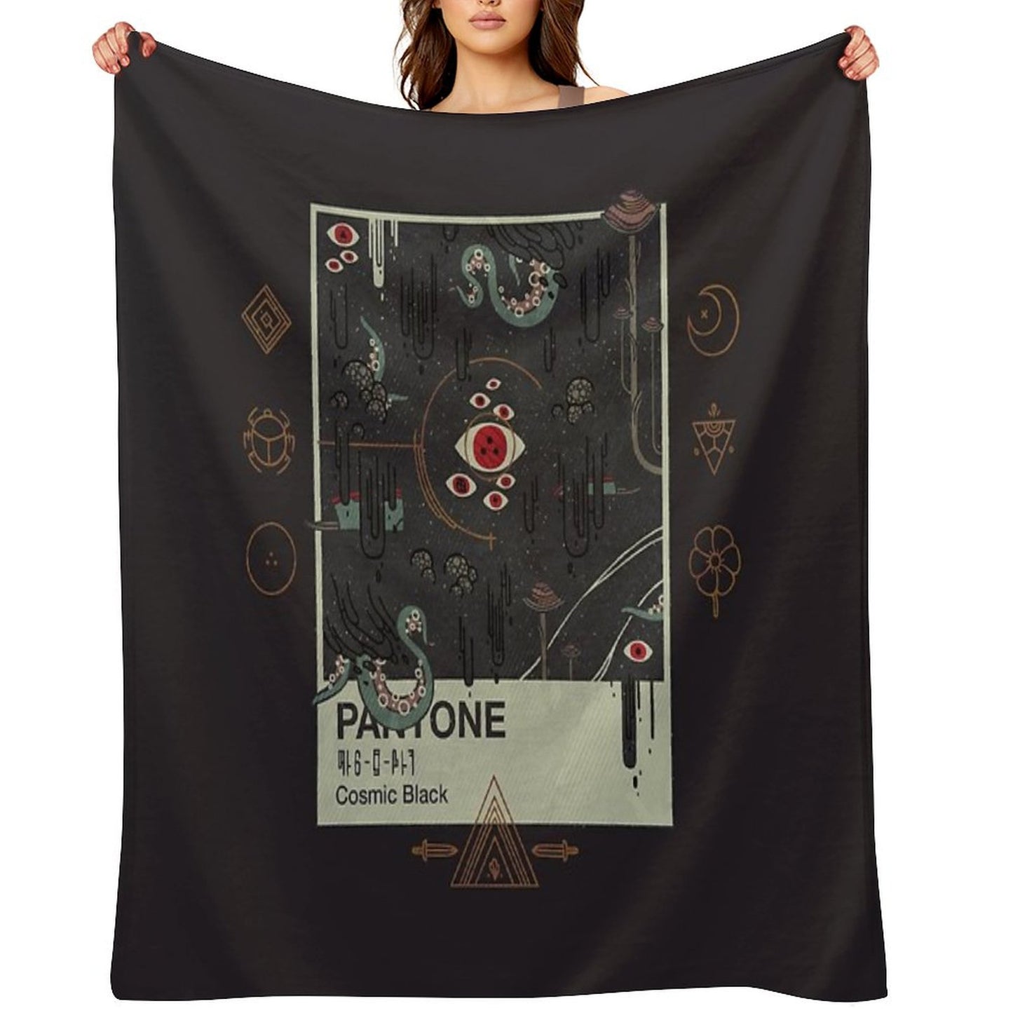 Cosmic Black Throw Blanket