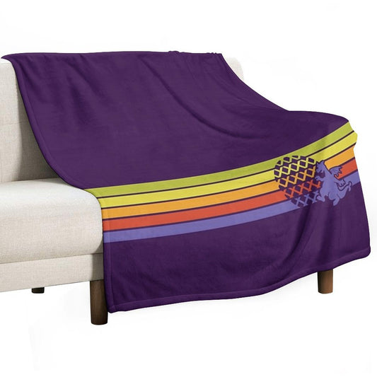 Retro Dragon Stripes Throw Blanket