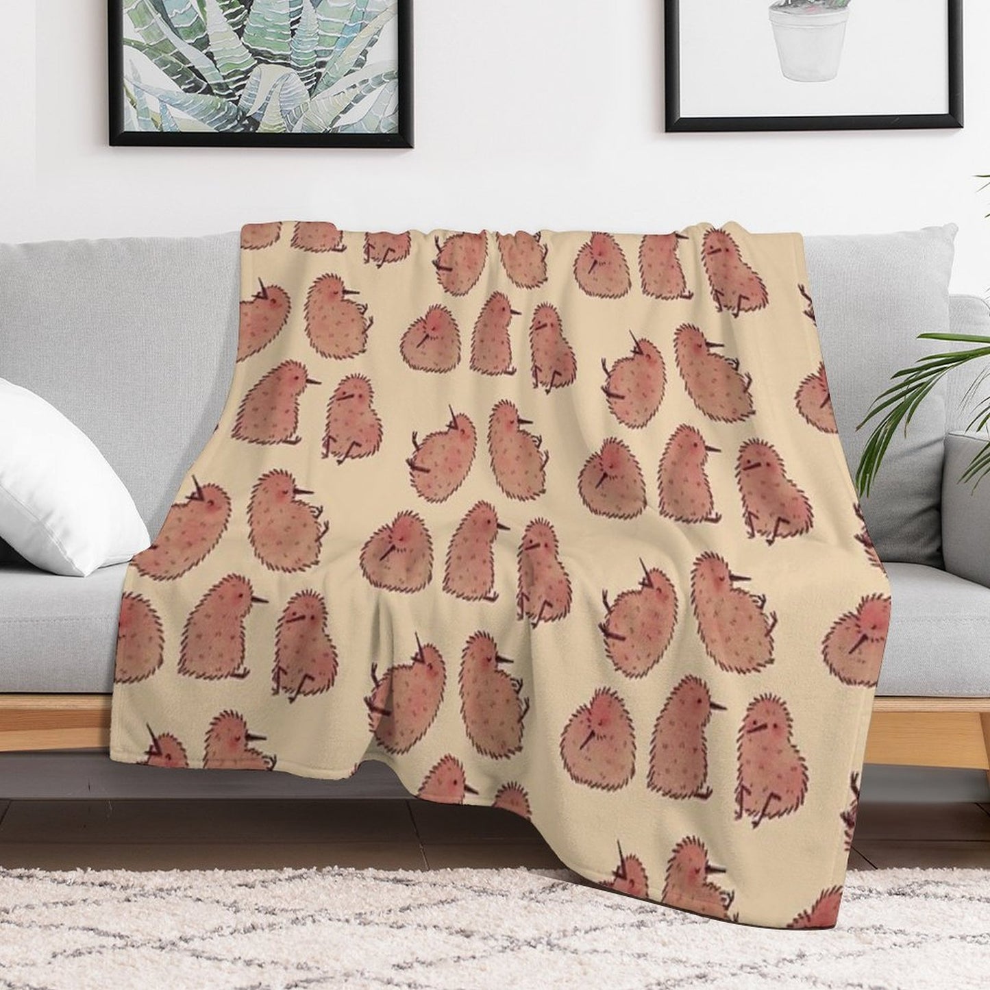 Cute Kiwi Birds Throw Blanket