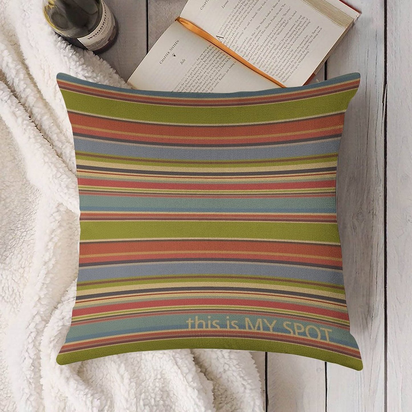 This Is My Spot Linen Throw Pillow Cover
