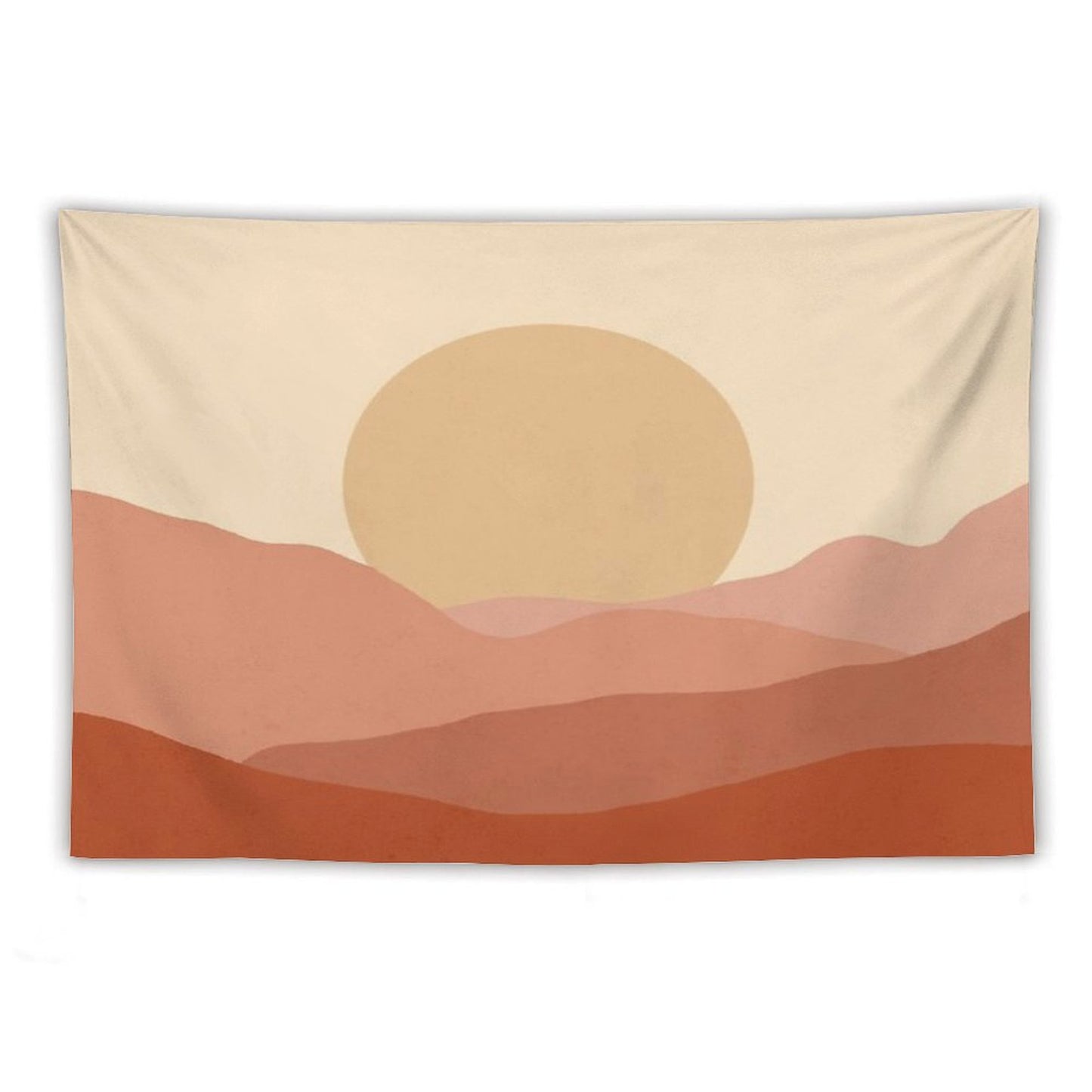 Minimalist Landscape Earth Tones Design Muted Tones Tapestry