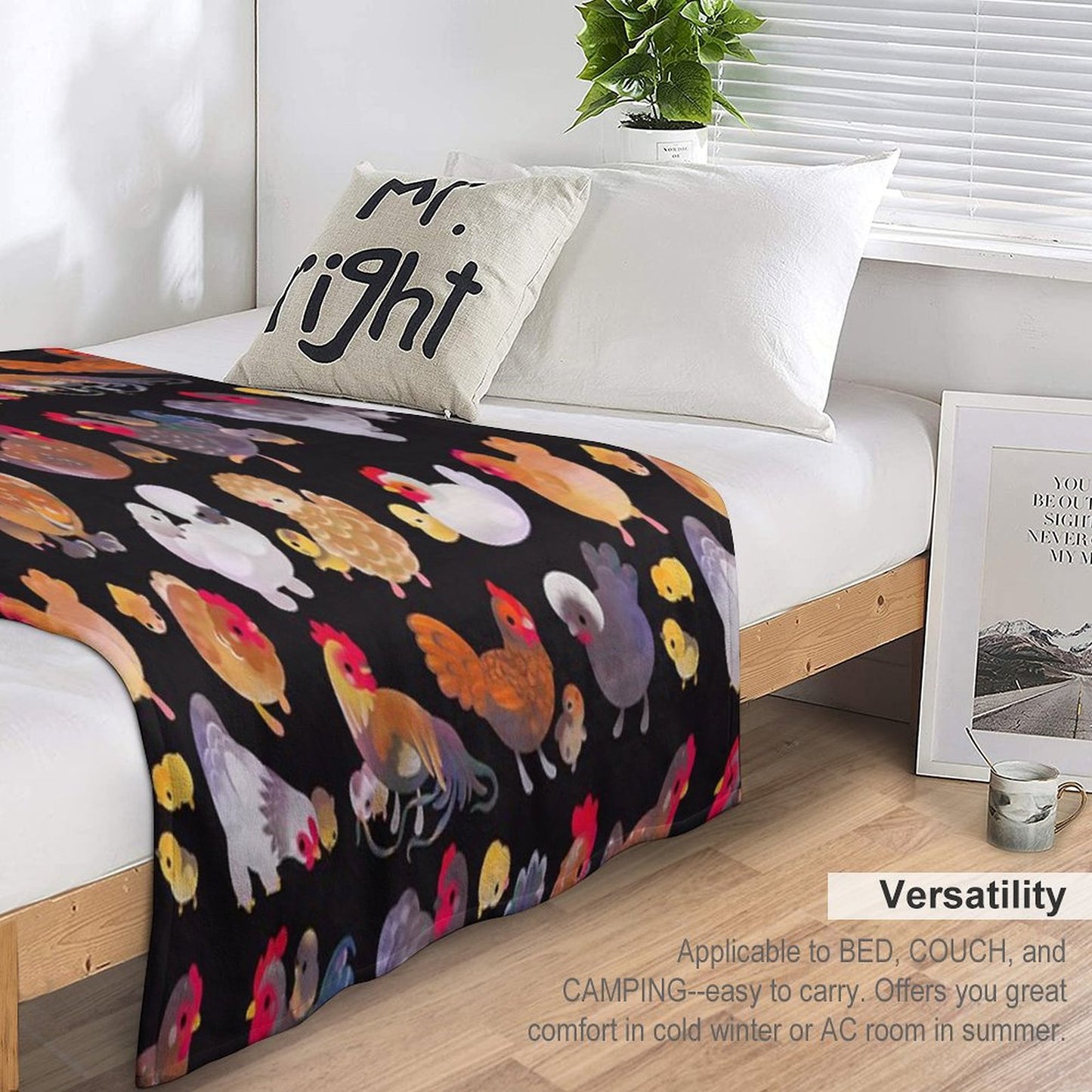 Chicken And Chick - Dark Throw Blanket