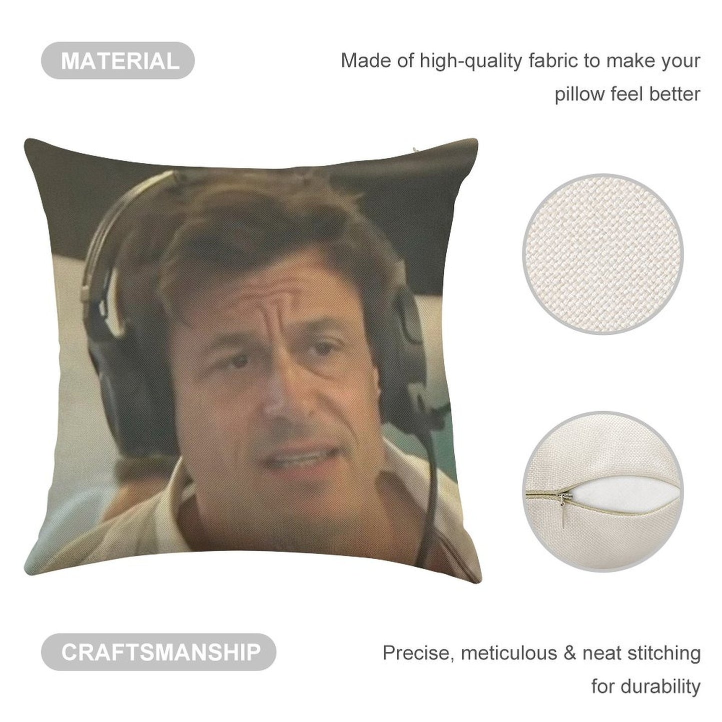 Confused Toto Wolff Linen Throw Pillow Cover