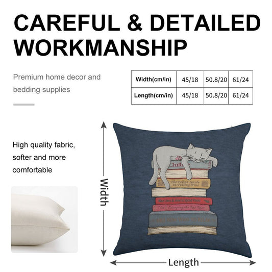 How to Chill Like A Cat Linen Throw Pillow Cover