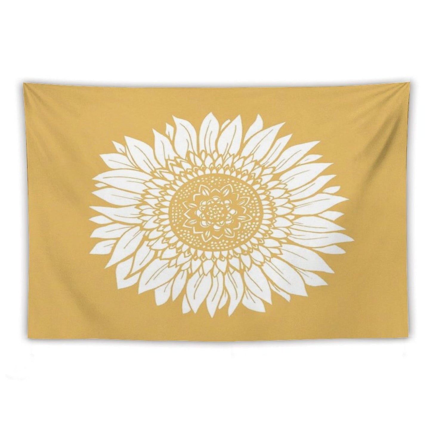Yellow Flower Drawing Tapestry Tapestry