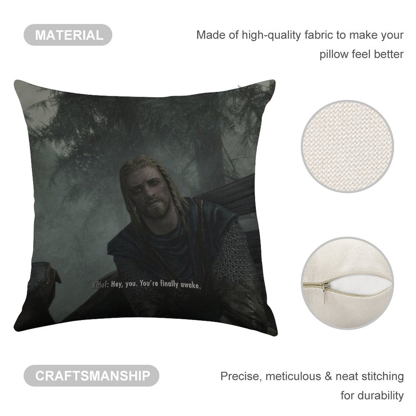 Youre Finally Awake! Linen Throw Pillow Cover