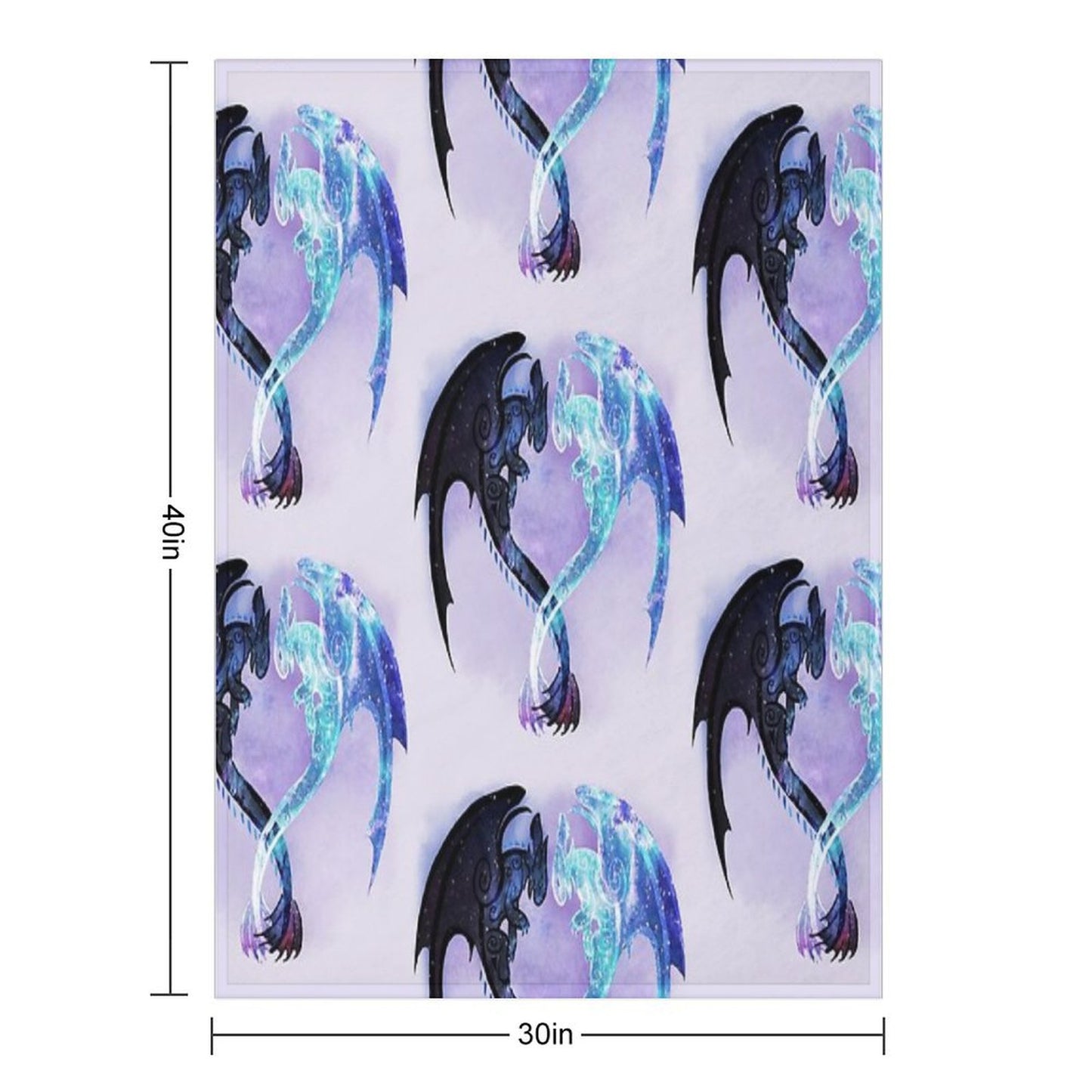 Dragon Heart Toothless And Light Fury Throw Blanket