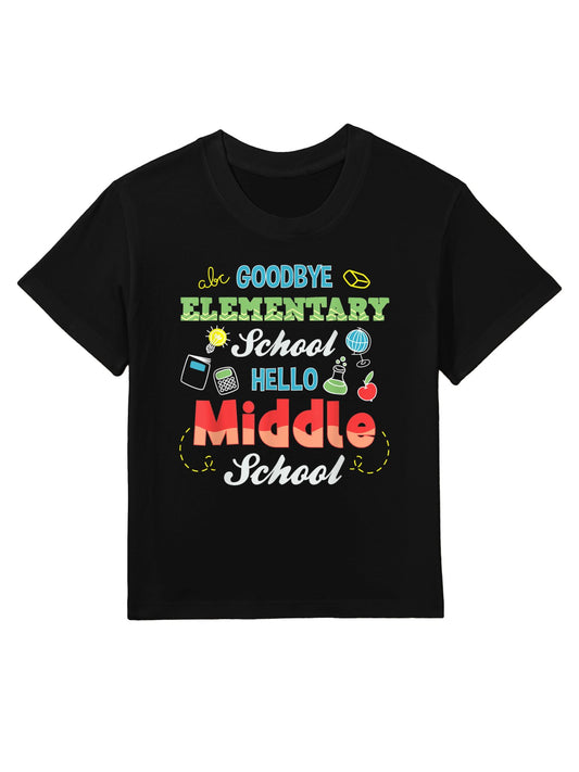 Goodbye Elementary School Hello Middle School Graduation Kids T-Shirt