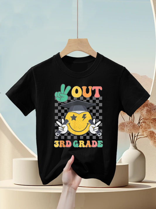 Peace Out 3rd Grade Graduation Last Day School Third Grade Kids T-Shirt