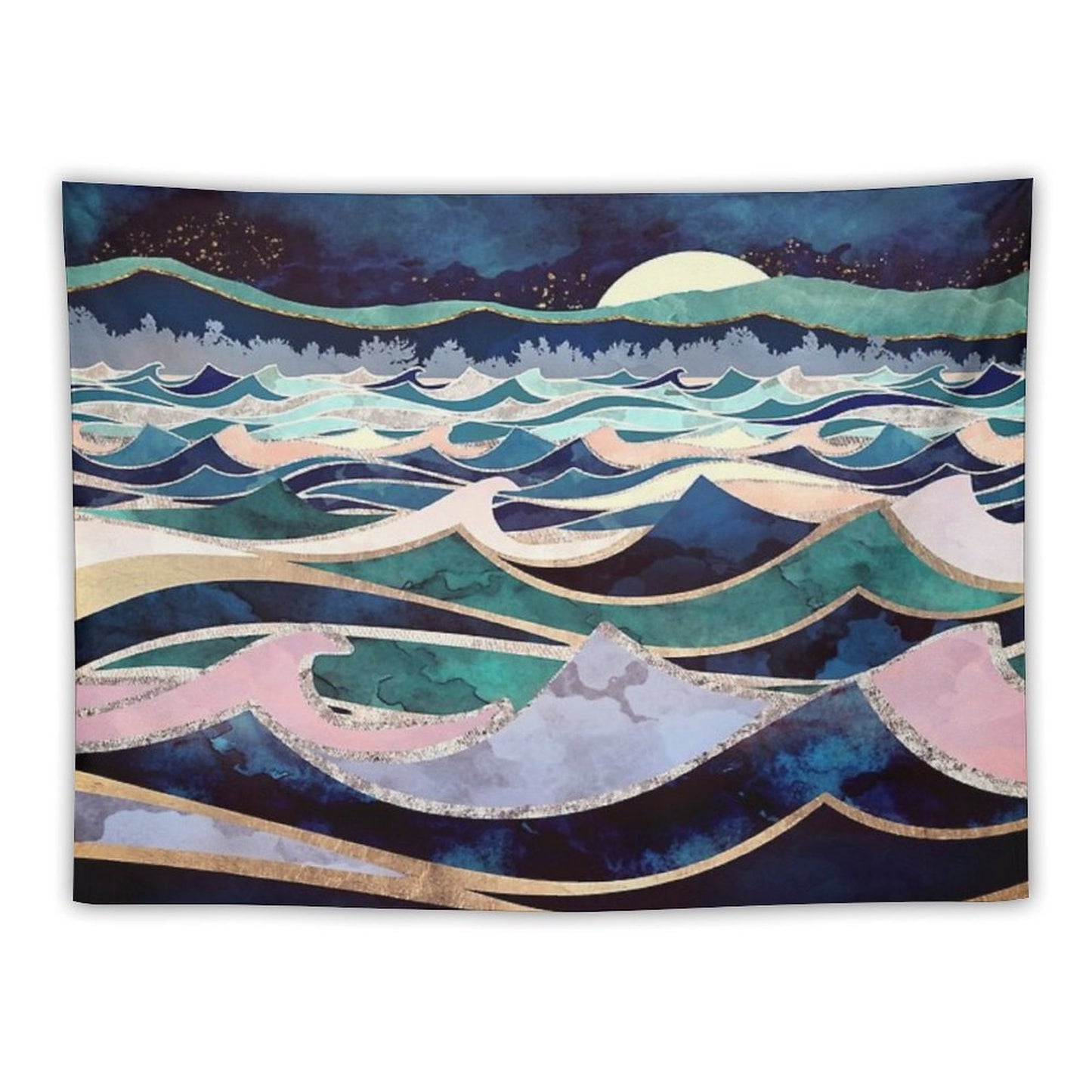 Moonlit Ocean Tapestry