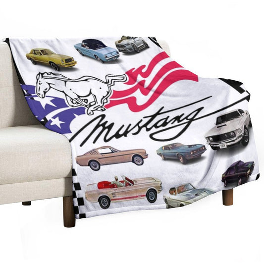 Ford Mustang Compilation Throw Blanket
