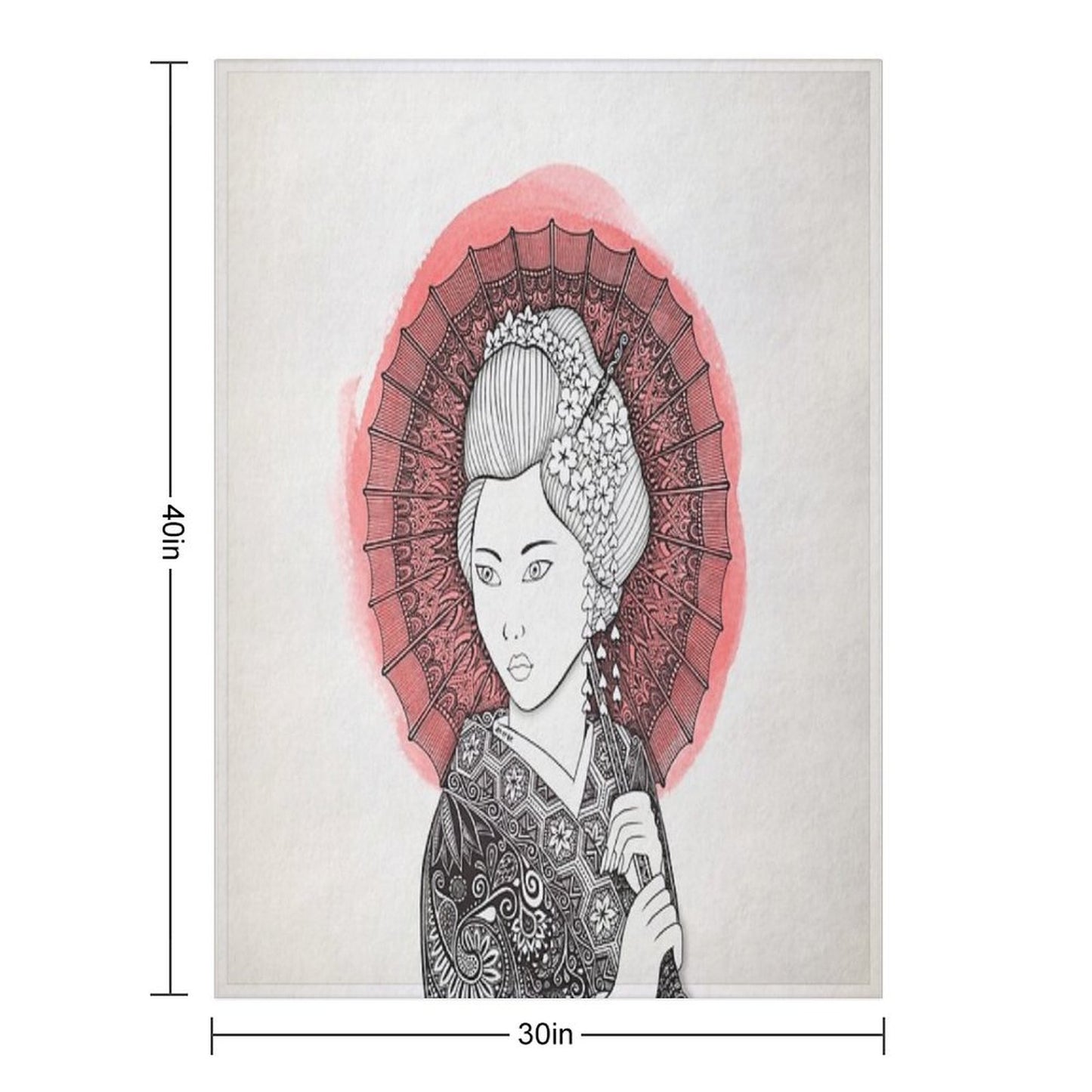 Japanese Flag And Geisha Throw Blanket