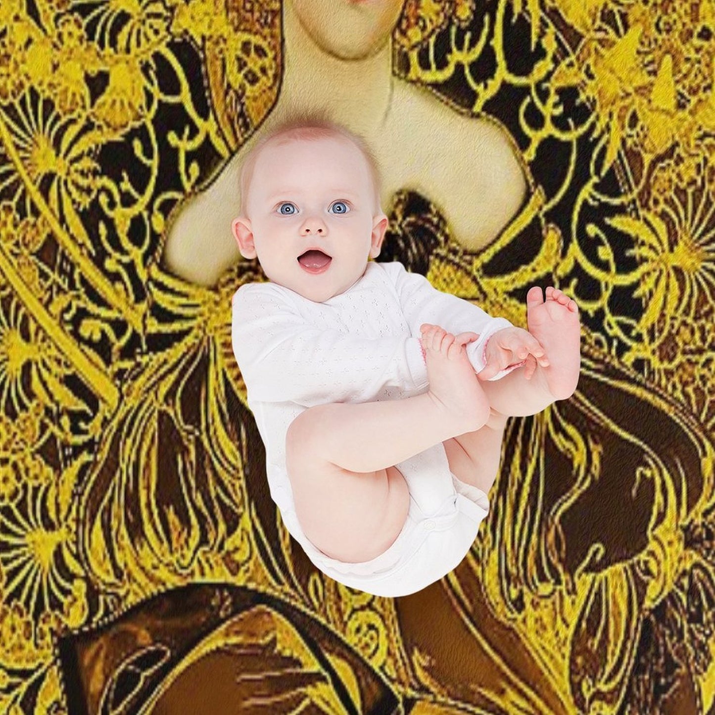 A Touch of Gold Alphonse Mucha Throw Blanket