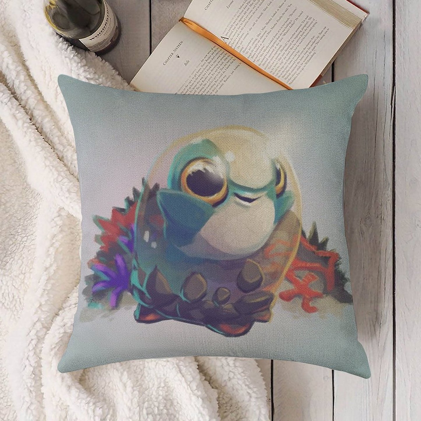 Cuddlefish Baby - Subnautica Linen Throw Pillow Cover