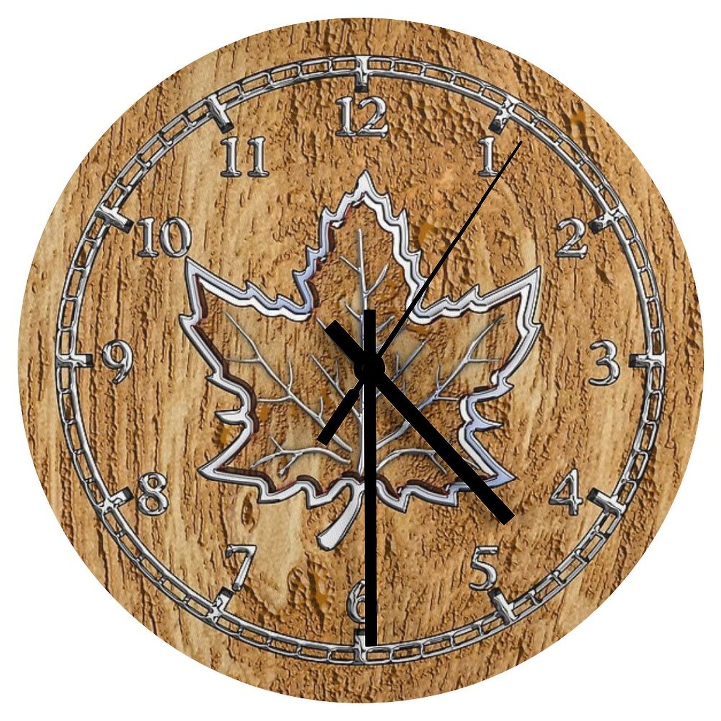Sugar Maple Leaf in Style Wall Clock