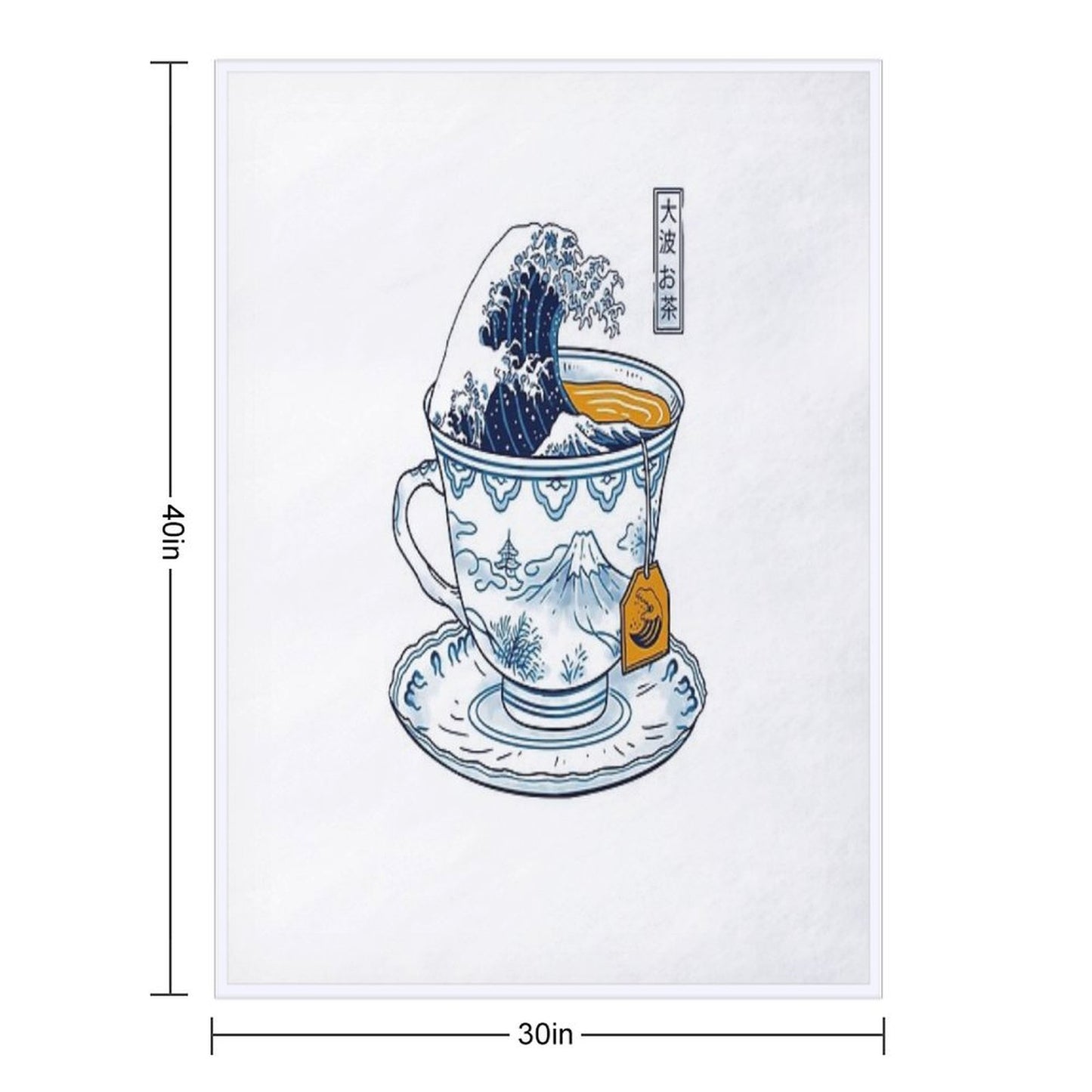 The Great Kanagawa Tea Throw Blanket