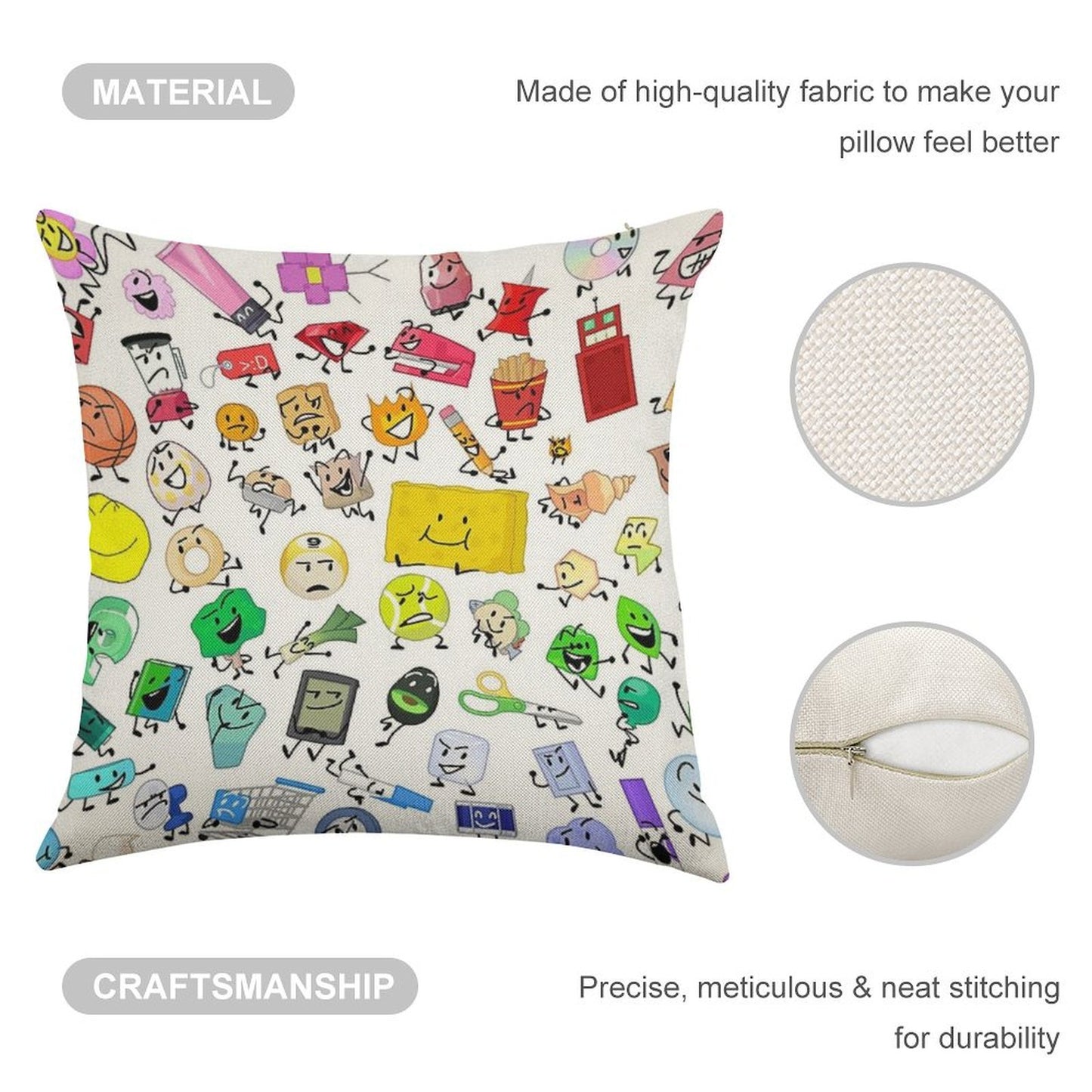 BFB And TPOT Full Cast Print Linen Throw Pillow Cover
