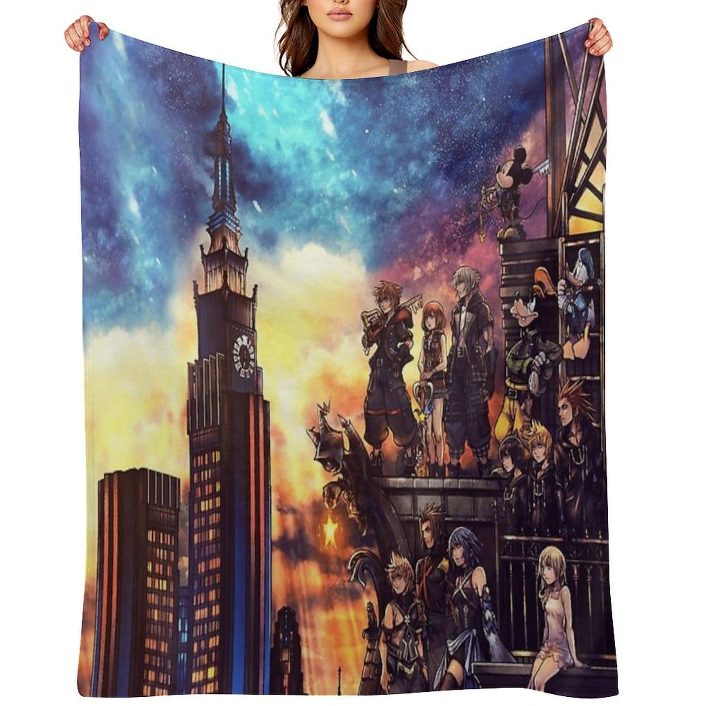Kingdom Hearts Town Throw Blanket
