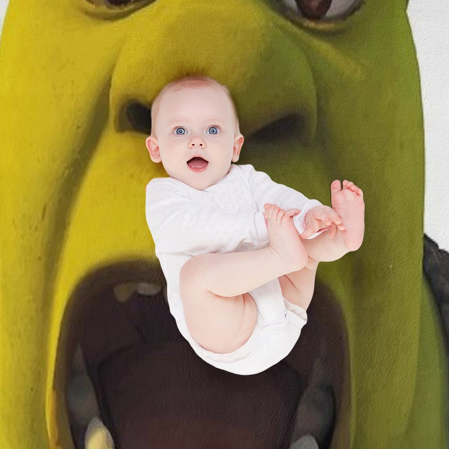 Surprised Shrek Meme Sticker – Funny Ahh! You Just Scared Shrek Decal Throw Blanket