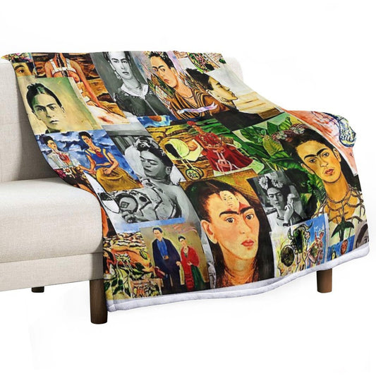 Frida Collage Throw Blanket