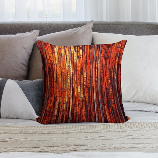 Abstract Orange Stripes Soft Anti-Pilling Throw Pillow