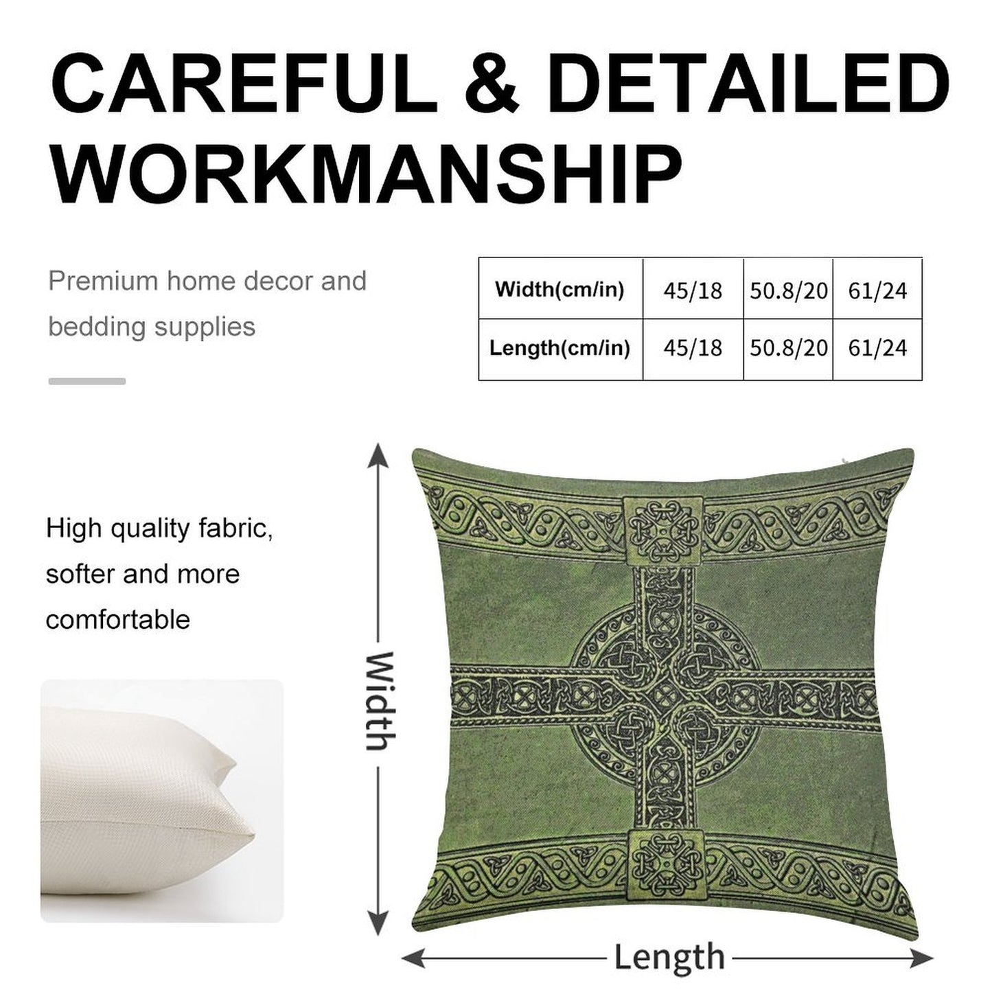 Celtic Knotwork Linen Throw Pillow Cover