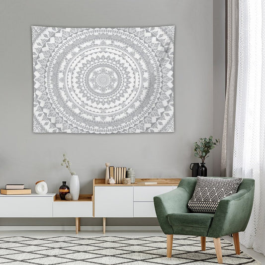 Mandala Gray Tapestry