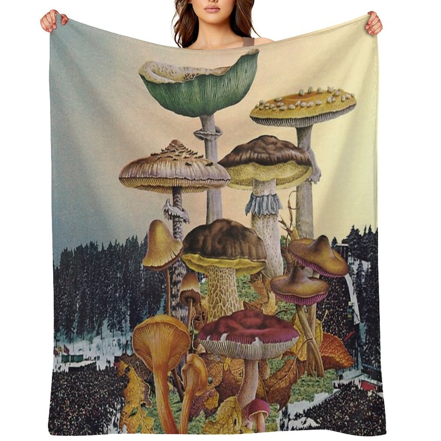 Mushroom Festival Throw Blanket