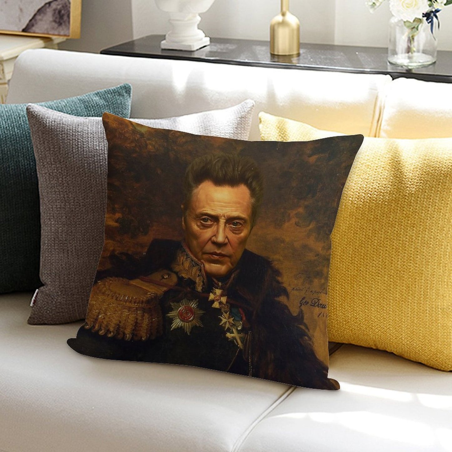 Christopher Walken - Replaceface Soft Fade-Resistant Throw Pillow