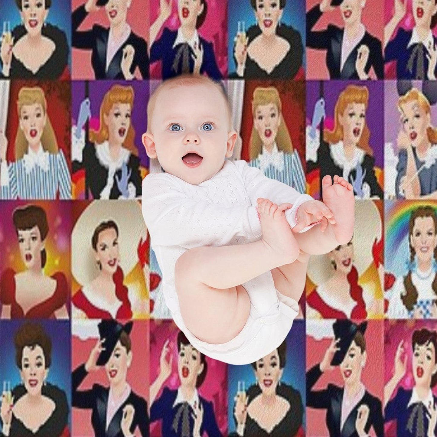 Faces of Judy Throw Blanket