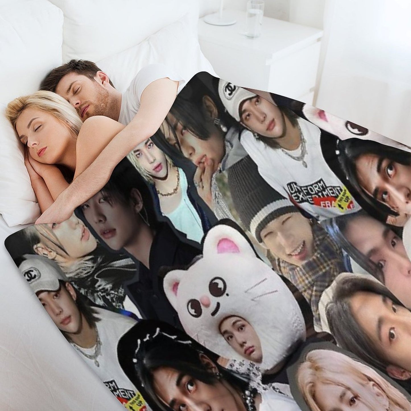 Hyunjin Collage Throw Blanket